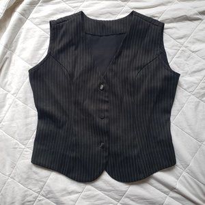 Vintage Black and White Pinstripe Vest